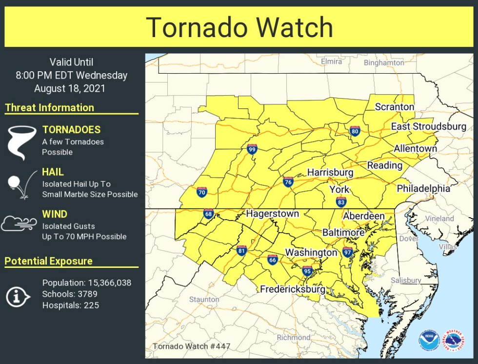 Tornado watch map