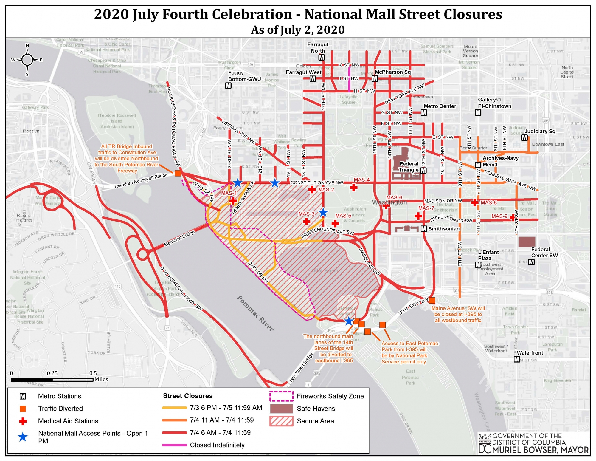 4th July Street Closure Map