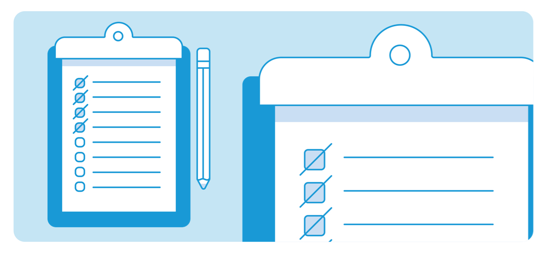 Checklist on a clipboard