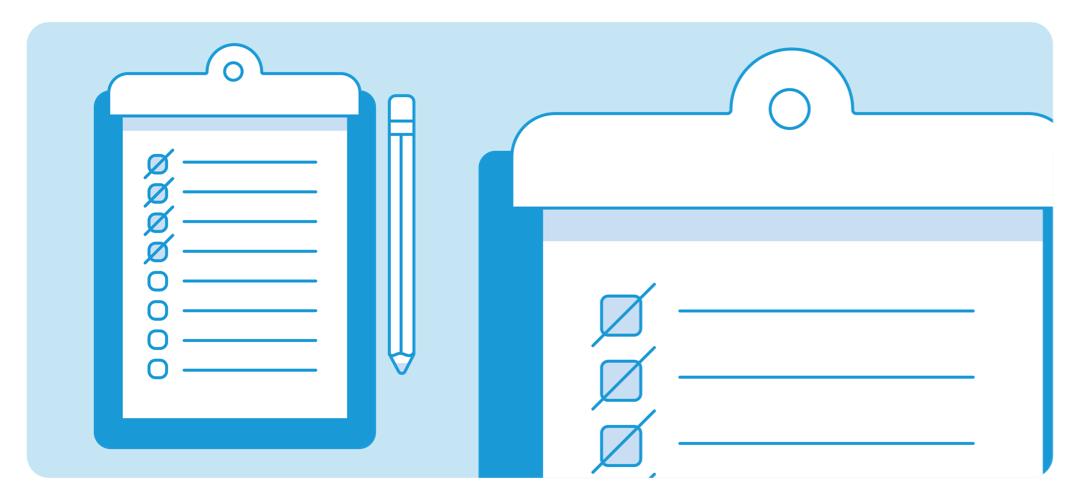 Checklist on a clipboard